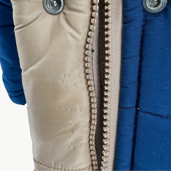 Vintage 70s L.L. Bean Hooded Puffer Parka | Sz Small (Estimated) | Blue & Tan - Picture 13 of 16